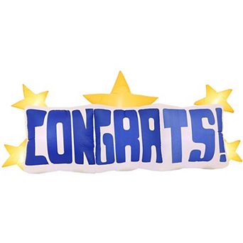 Sunnydaze Congrats Graduation LED Inflatable Party Decoration - 8 ft