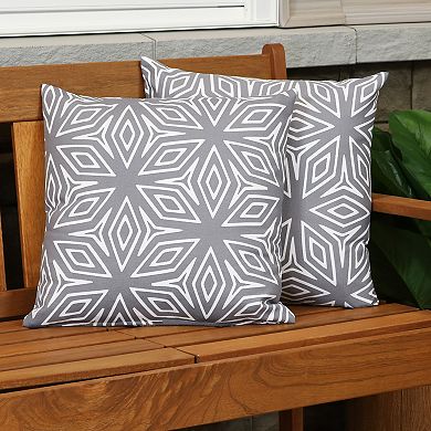 Sunnydaze Outdoor Square Decorative Throw Pillow - Set of 2