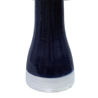 Sunnydaze Duo-Tone Outdoor Glazed Ceramic Bird Bath - 21 in H