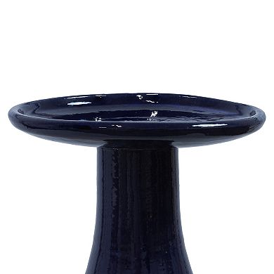 Sunnydaze Duo-Tone Outdoor Glazed Ceramic Bird Bath - 21 in H