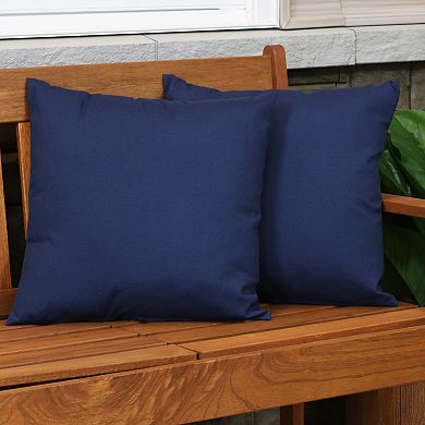 Sunnydaze 2 Outdoor Decorative Throw Pillows - 17 x 17-Inch - Navy