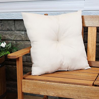Sunnydaze Outdoor Square Tufted Back Cushion - 19 in