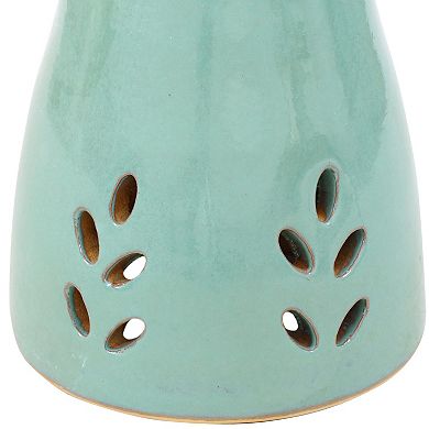 Sunnydaze Classic Outdoor Ceramic Bird Bath - UV/Frost Resistant - Seafoam