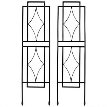 Sunnydaze 30 in Steel Wire Contemporary Garden Plant Trellis - Set of 2