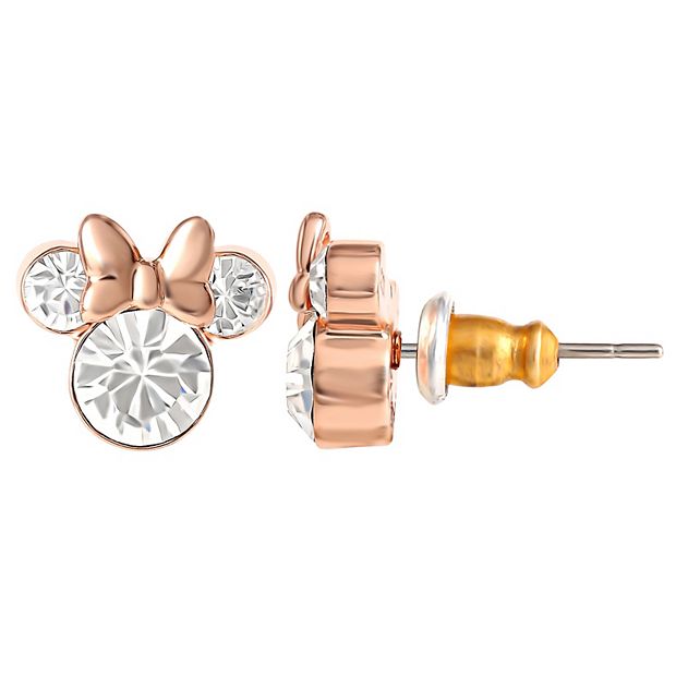 Minnie Mouse Icon Stud Earrings by CRISLU - Rose Gold