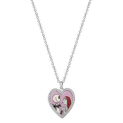Disney's Nightmare Before Christmas Kids' Jack Sally Crystal Heart  Pendant Necklace
