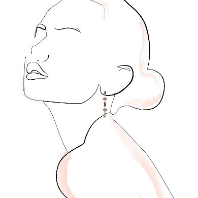 LC Lauren Conrad Crystal Baguette Linear Drop Earrings