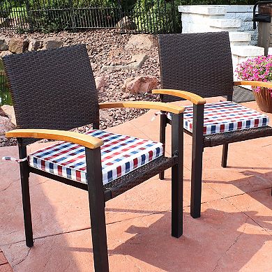 Sunnydaze Outdoor Square Seat Cushion - 17 in - Americano - Set of 2