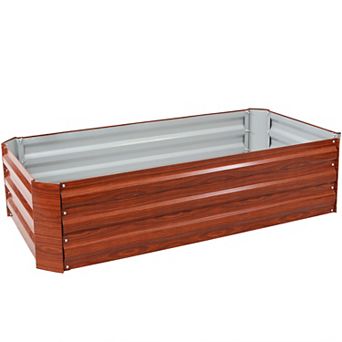 Sunnydaze Galvanized Steel Rectangle Raised Garden Bed - 48 in