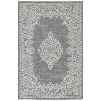 Sunnydaze Recycled Cotton Flat Weave Indoor Area Rug for Living Room