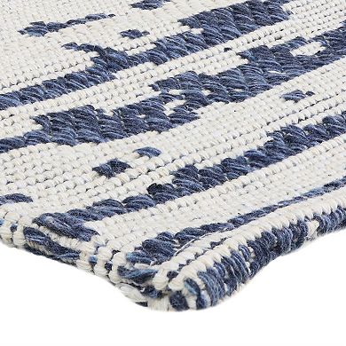 Sunnydaze Recycled Cotton Flat Weave Indoor Area Rug for Living Room