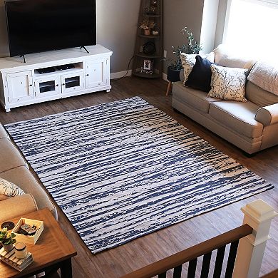 Sunnydaze Recycled Cotton Flat Weave Indoor Area Rug for Living Room