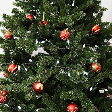 Sunnydaze Holiday Glitter 30-Piece Ornament Set - 60 mm - Red/Gold