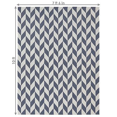 Sunnydaze Recycled Cotton Flat Weave Indoor Area Rug for Living Room