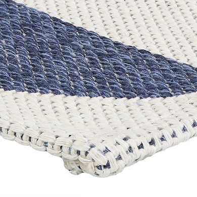 Sunnydaze Recycled Cotton Flat Weave Indoor Area Rug for Living Room