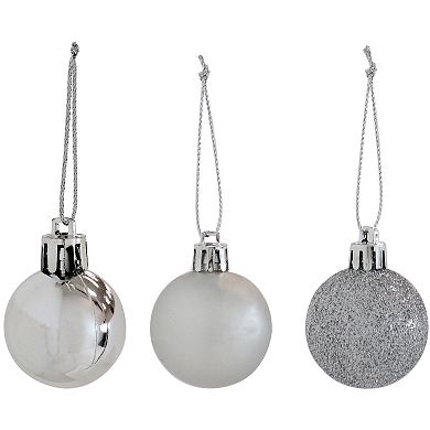 Sunnydaze Deck the Halls 59-Piece Ornament Set - Assorted - Silver