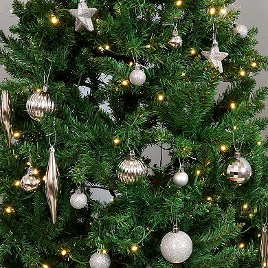 Sunnydaze Deck the Halls 59-Piece Ornament Set - Assorted - Silver