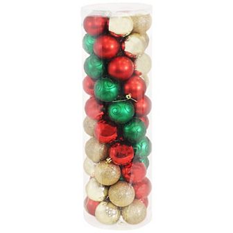 Sunnydaze Holly Jolly 50 pc Assorted Christmas Ornament Set - 2.25 in