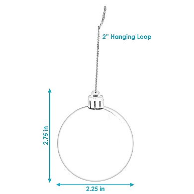 Sunnydaze Holly Jolly 50-Piece Assorted Christmas Ornament Set - 2.25 in