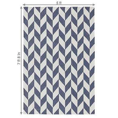 Sunnydaze Recycled Cotton Flat Weave Indoor Area Rug for Living Room