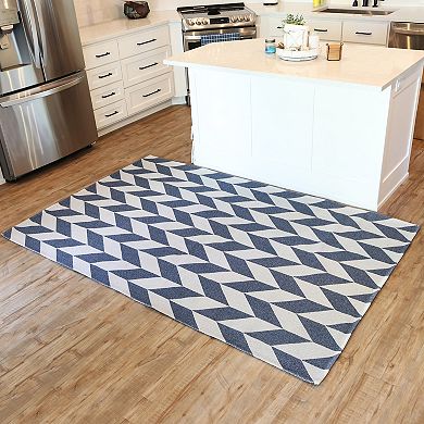 Sunnydaze Recycled Cotton Flat Weave Indoor Area Rug for Living Room