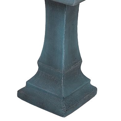 Sunnydaze Modern Glass Fiber Reinforced Concrete Bird Bath - 23 in