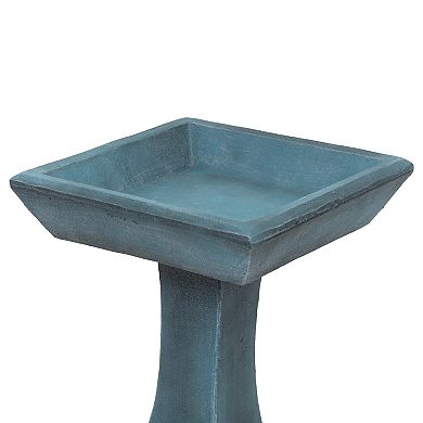 Sunnydaze Modern Glass Fiber Reinforced Concrete Bird Bath - 23 in