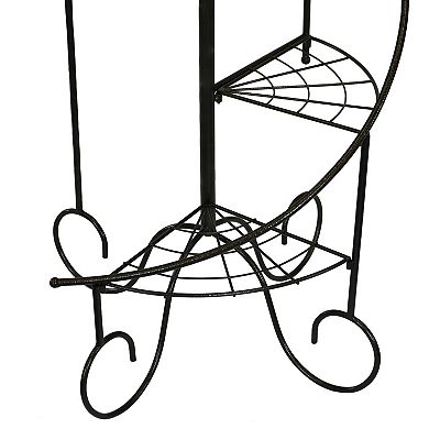 Sunnydaze Black Iron 4-tier Spiral Staircase Plant Stand - 56 In - Set Of 2