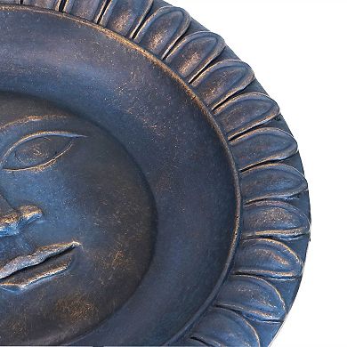 Sunnydaze Facade du Soleil Reinforced Concrete Bird Bath - 26 in - Blue