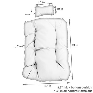 Sunnydaze Julia Egg Chair Replacement Seat and Headrest Cushions