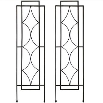 Sunnydaze Steel Chic Diamonds Garden Trellis - Set of 2