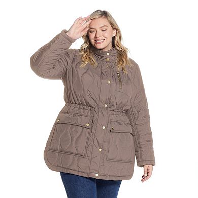 Plus Size Weathercast Hooded Quilted Anorak Jacket