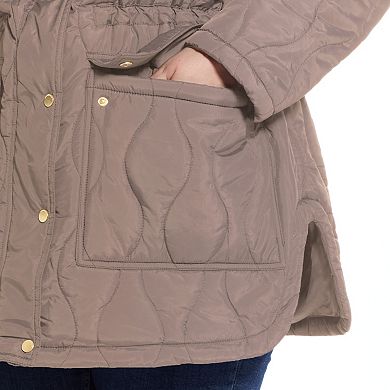 Plus Size Weathercast Hooded Quilted Anorak Jacket
