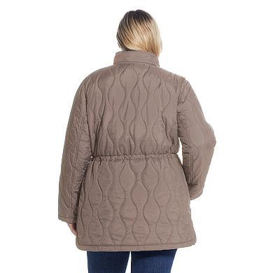 Plus Size Weathercast Hooded Quilted Anorak Jacket