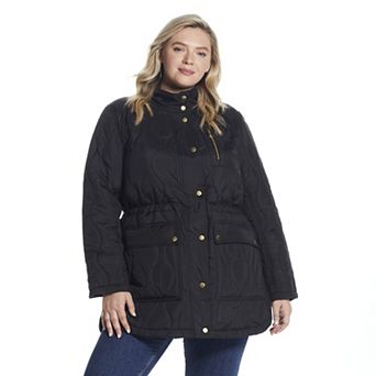Plus Size Weathercast Hooded Quilted Anorak Jacket