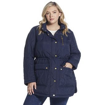 Plus Size Weathercast Hooded Quilted Anorak Jacket