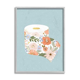 Stupell Home Decor Floral Spring Toilet Paper Framed Wall Art
