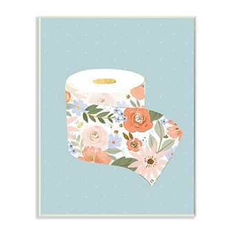 Stupell Home Decor Spring Floral Print Toilet Paper Plaque Wall Art