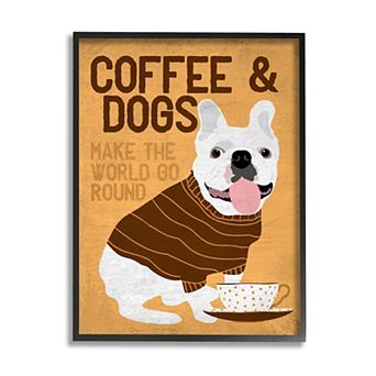 Stupell Home Decor French Bulldog Coffee Dogs Framed Wall Art