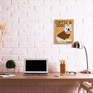 Stupell Home Decor French Bulldog Coffee Dogs Canvas Wall Art