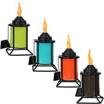 Sunnydaze Metal Square Outdoor Tabletop Torches - Multi