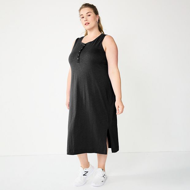Plus Size Sonoma Goods For Life Henley Knit Midi Dress