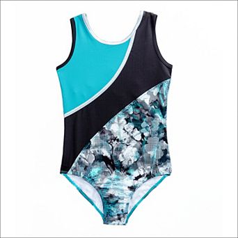 Girls 4-16 Rainbeau Moves Printed Leotard with Mesh Back