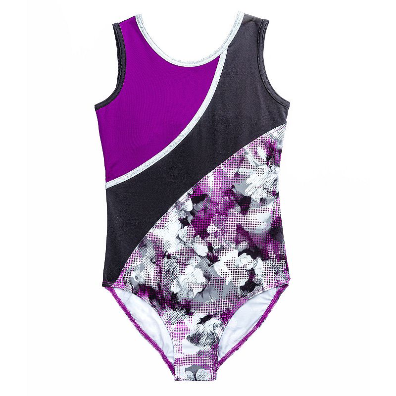 30409156 Girls 4-16 Rainbeau Moves Printed Leotard with Mes sku 30409156