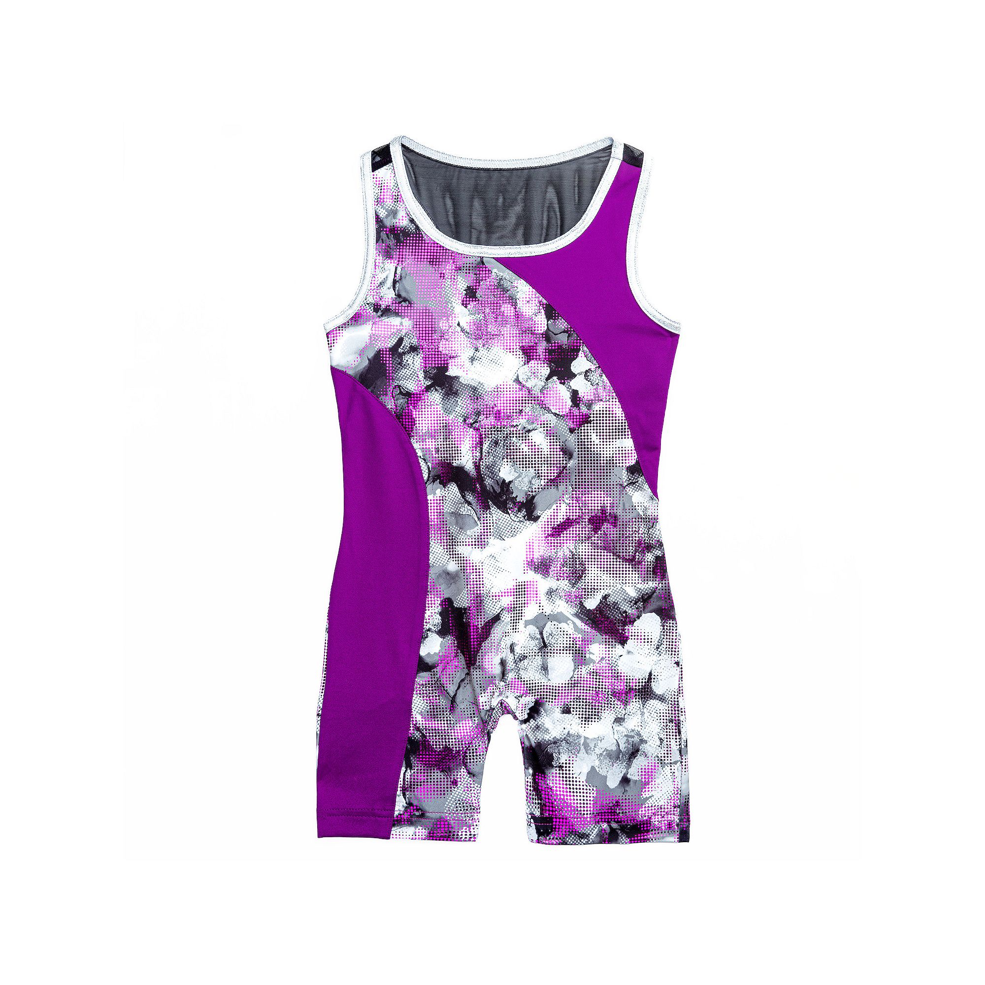 Girls 4-16 Rainbeau Moves Printed Biketard with Mesh Back, Girls, Size: La