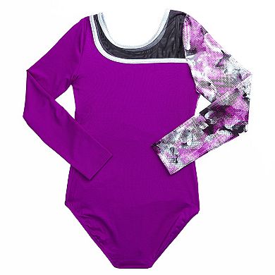 Girls 4-16 Rainbeau Moves Printed Longsleeve Leotard