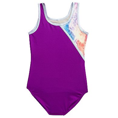 Girls 4-16 Rainbeau Moves Tank Top Leotard with Print Inset