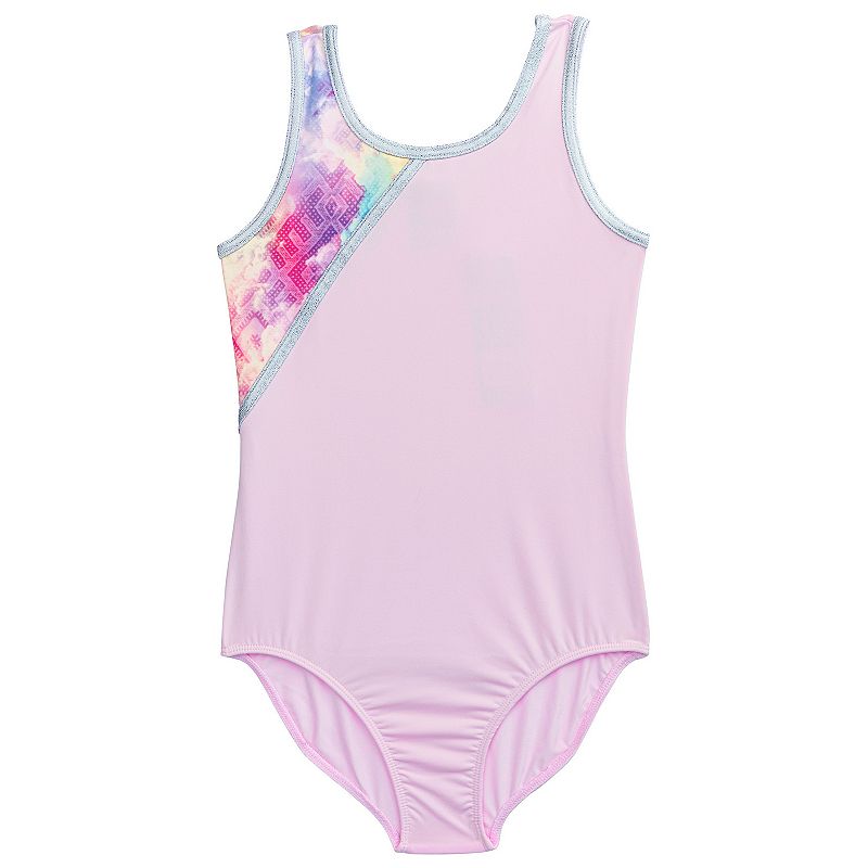 Girls 4-16 Rainbeau Moves Tank Leotard with Print Inset, Girls, Size: Larg