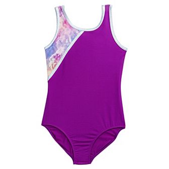 Girls 4-16 Rainbeau Moves Tank Top Leotard with Print Inset
