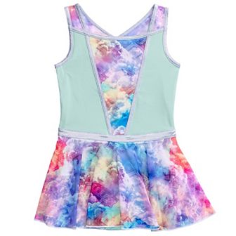Girls 4-16 Rainbeau Moves Print Skirted Leotard
